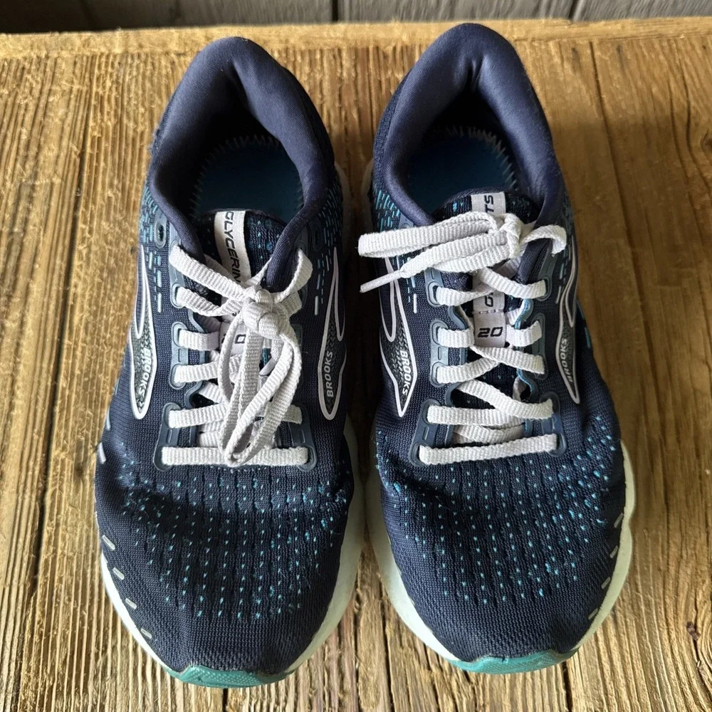 Brooks Glycerin 20 Peacoat Lilac Blue Running Shoes 1203701B499 Womens Size 6.5